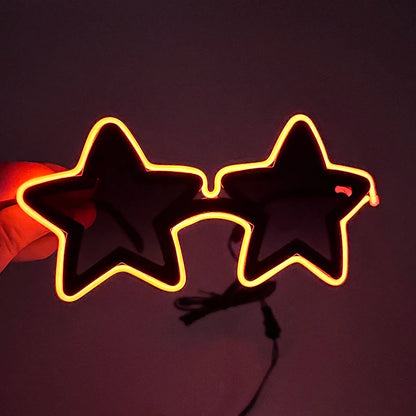 Cool glowing star shape glasses Led Light Up Star Glasses Glow In The Dark glasses for nightclub Birthday wedding party supplies