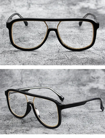 Fashoin Large Frame Anti Blue Light Glasses Frame Men Women Oversized Optical Prescription Eyewear Computer Goggles Eyeglasses