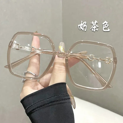 Fashionable Large Frame Myopia Glasses with Anti Blue Light and Anti Radiation High-definition Women's Full Frame Glasses