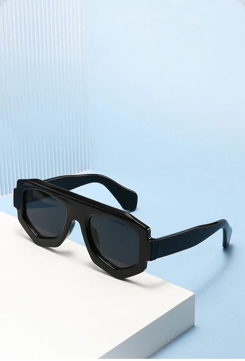 JNPCXI New Fashion Irregular Square Women Sunglasses Shades UV400 Retro Green Men Sun Glasses
