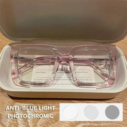 EYORA Oversize Fashionable Reading Glasses Anti Blue Ray Myopia Eyewear Progressive Photochromic Prescription Optical Glasses