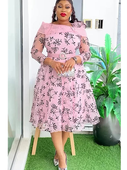 2025 Elegant African Dresses for Women Africa Clothing Plus Size Wedding Party Dress Dashiki Ankara Office Lady Outfit Robe