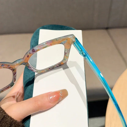 New Fashionable Large Frame Reading Glasses with Spring Legs Multi-colour Anti-blue Light Presbyopia Glasses for Men and Women