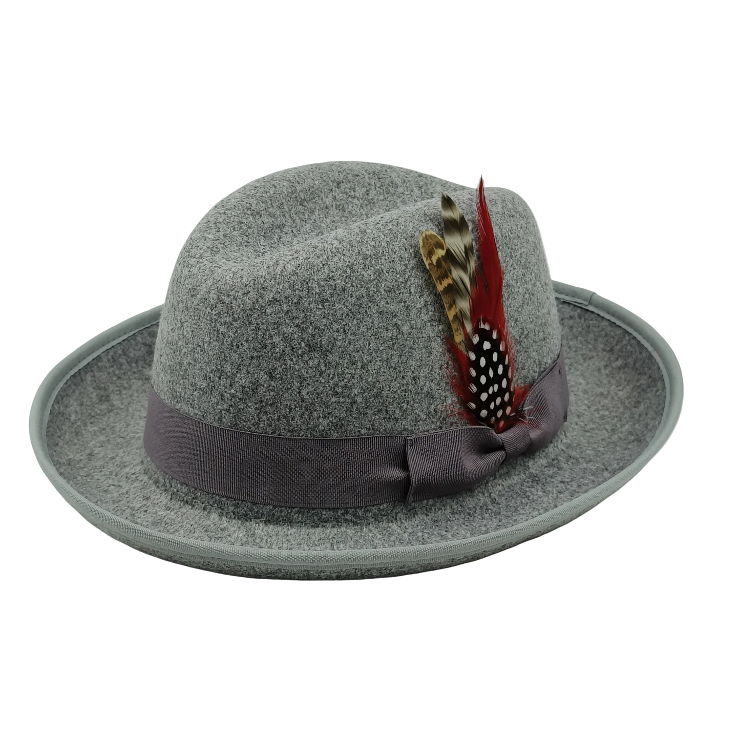 Trilby Men Classic Feather Fedora Hat Simple Women Gentleman Hamburger hat vintage hat Pork Pie Winter Autumn sombrero hombre