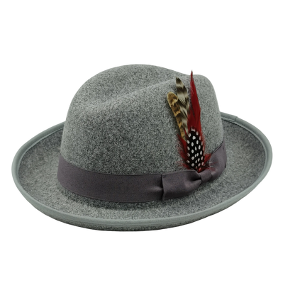 Trilby Men Classic Feather Fedora Hat Simple Women Gentleman Hamburger hat vintage hat Pork Pie Winter Autumn sombrero hombre