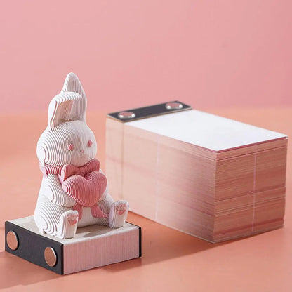 2026 Year Calendar Creative 3D Paper Notes Notepad Gift Carving Bunny Bear Calendar Paper House Shark Art Cute Sculpture C9O7