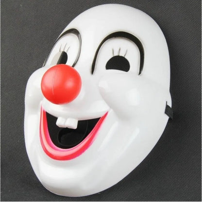 Party Prop Red Nose Halloween Clown Mask PVC Scary Clown Makeup Mask Funny Happy Clown Costume Masquerade Party