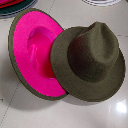 Sombreros Fedora Hat Dual Color Classic Jazz Hat Soft Fedora Hat Classic Men's and Women's Blue Jazz sombreros