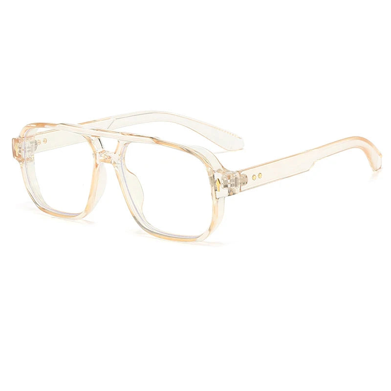 SHAUNA Double Bridges Anti Blue Light Retro Women Square Glasses Frame Fashion Men Optical Eyewear