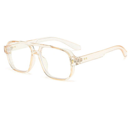 SHAUNA Double Bridges Anti Blue Light Retro Women Square Glasses Frame Fashion Men Optical Eyewear