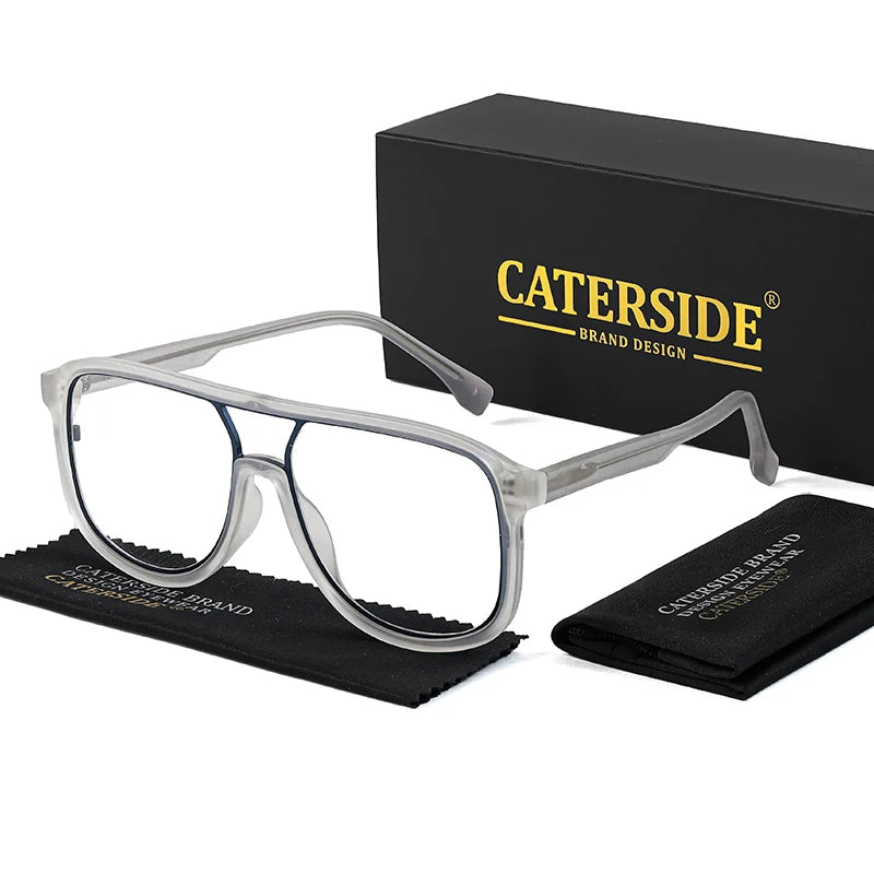 CATERSIDE Fashion Punk Reading Glasses Large Square Frames Design Man Women Casual Optical Frames Ideal Choice for Gifts