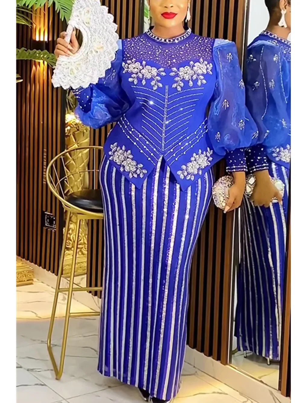 African Dresses for Women 2026 New Fashion Plus Size Sequin Evening Party Long Dress Dashiki Ankara Outfits Robe African Clothes