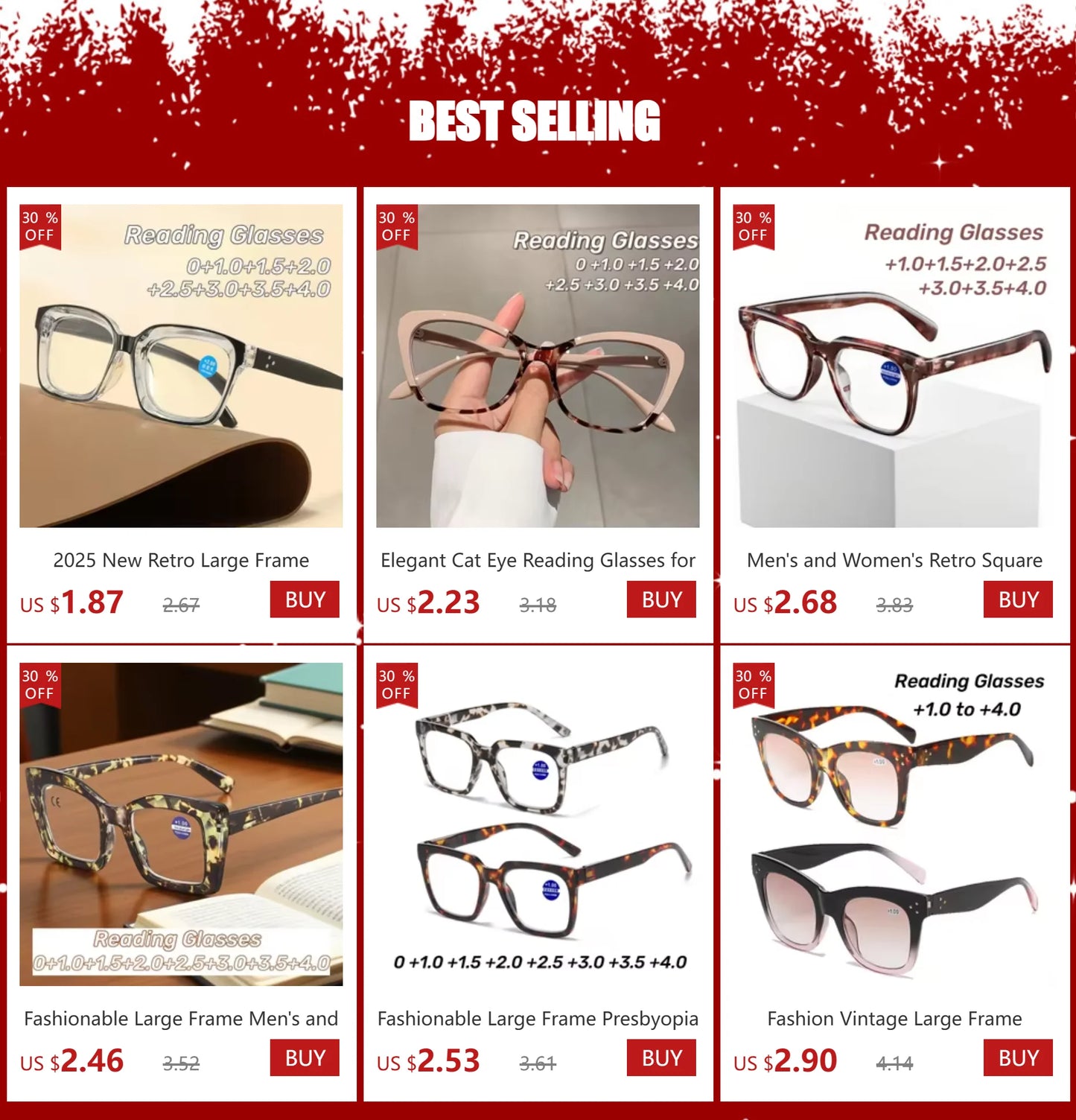 New Fashionable Large Frame Reading Glasses with Spring Legs Multi-colour Anti-blue Light Presbyopia Glasses for Men and Women