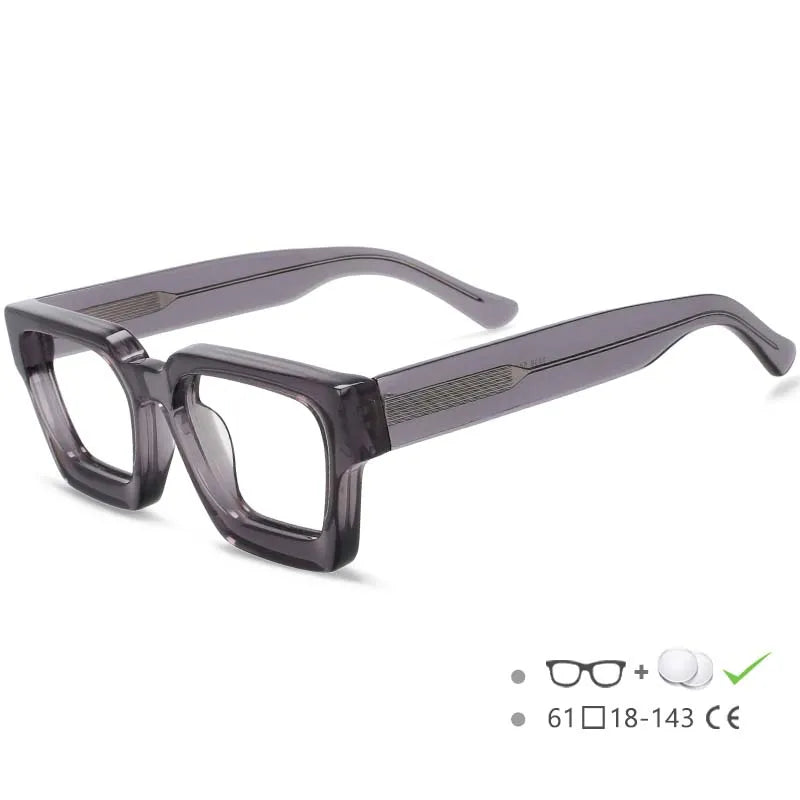 54290 High Quality Acetate Optics Glasses Frame Retro Square Eyewear Designer Luxury Prescription Glasses Frames Optical Eyewear