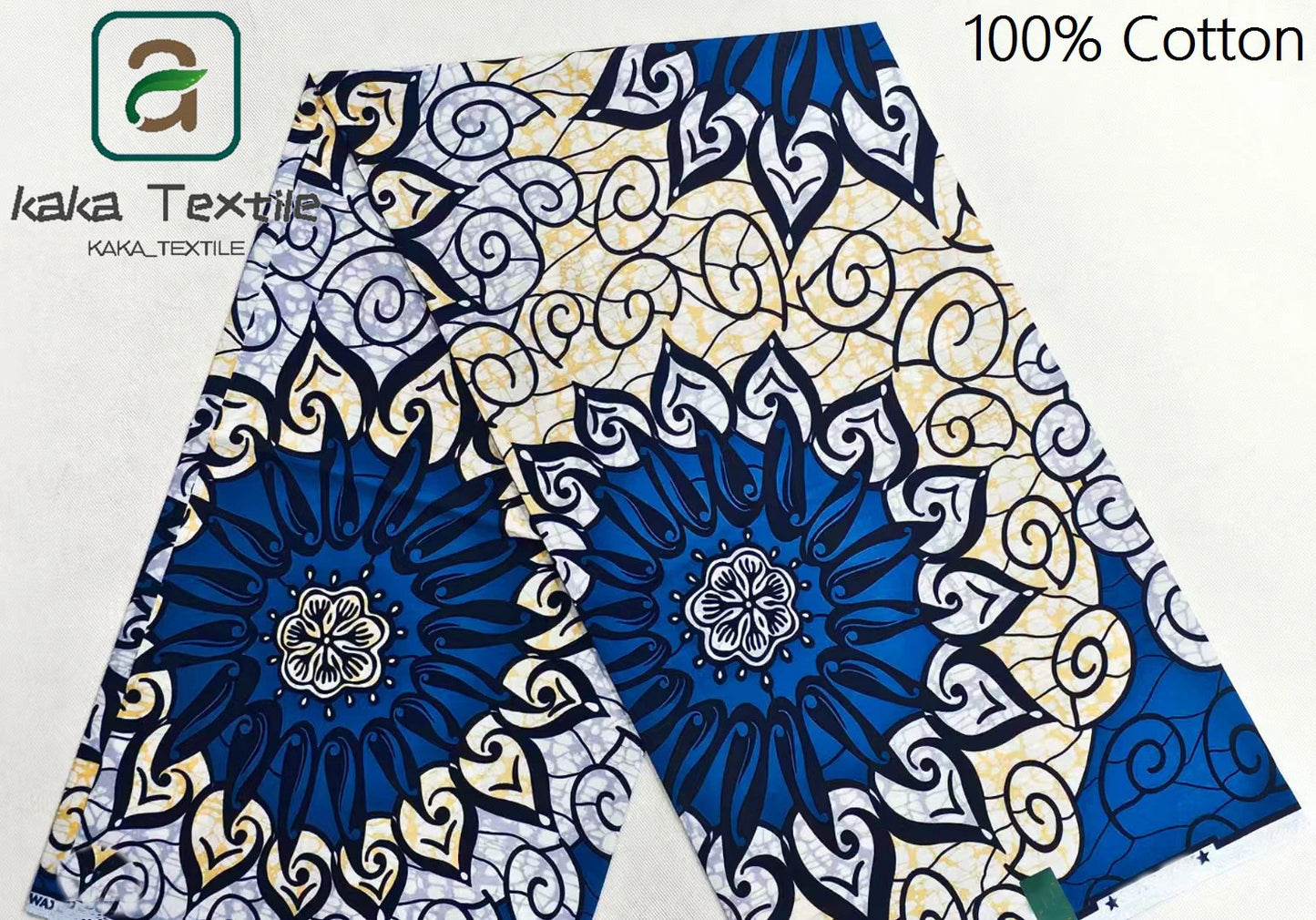 New Super Tissu Ankara Good Real Prints African Wax Fabric Soft Pagne Cotton Material Kente 6YARDS Stuff Blue Batik For Sew