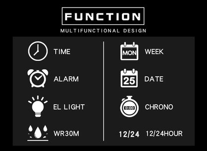 SYNOKE Outdoor Military Digital Watch For Men Fashion Retro Men Watch Sports Waterproof Men Watch Multifunctional Luminous