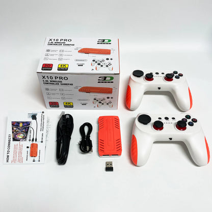 2026 New 128G X10 PRO GameStick 4K Video Game Console 3D Games Built-In 50K Games 40+ Emulators Retro Games Dual 2.4G Controller