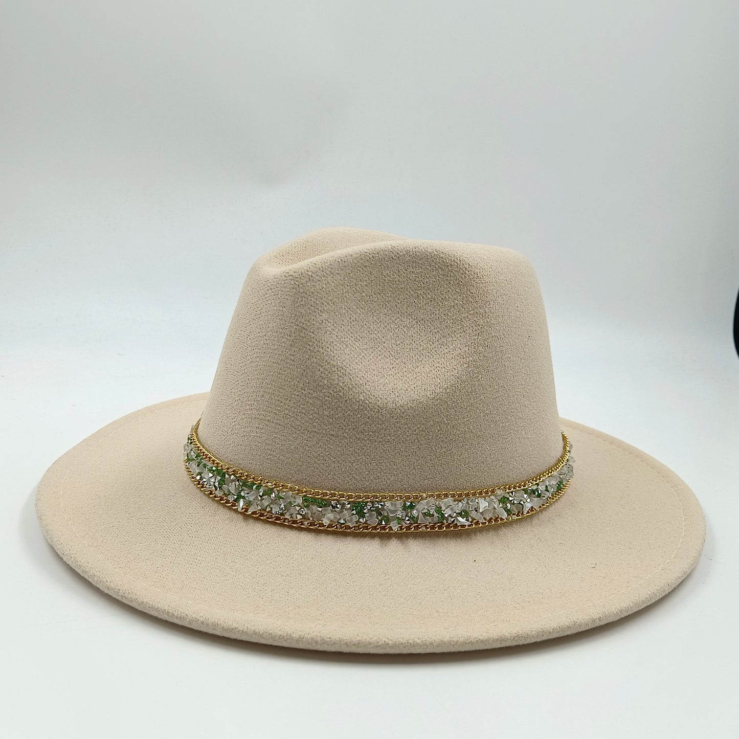 women fedoras golden chain fedora hat women men wide brim solid color jazz top hat autumn winter new Panama hat gentleman hat