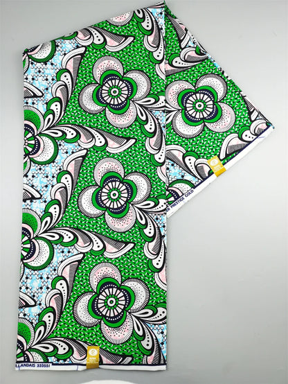Newest Grand African Wax Glitter Glam Fabric 100% Cotton Ankara Batik Material Pagne Wax Gold Print Sewing Party Dress