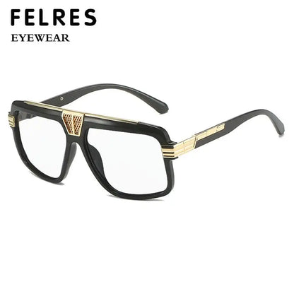 150mm Square Large Frame Reading Glasses Men Women Finished Anti Blue Light Prescription Optical Glasses Customized Diopter +1.5