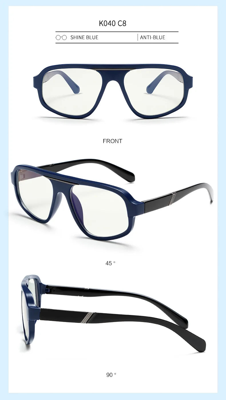 Classic Oversized Square Photochromic Anti Blue Light Reading Glasses Men Women Luxury Brand Computer Glasses Trendy TR90 Frames