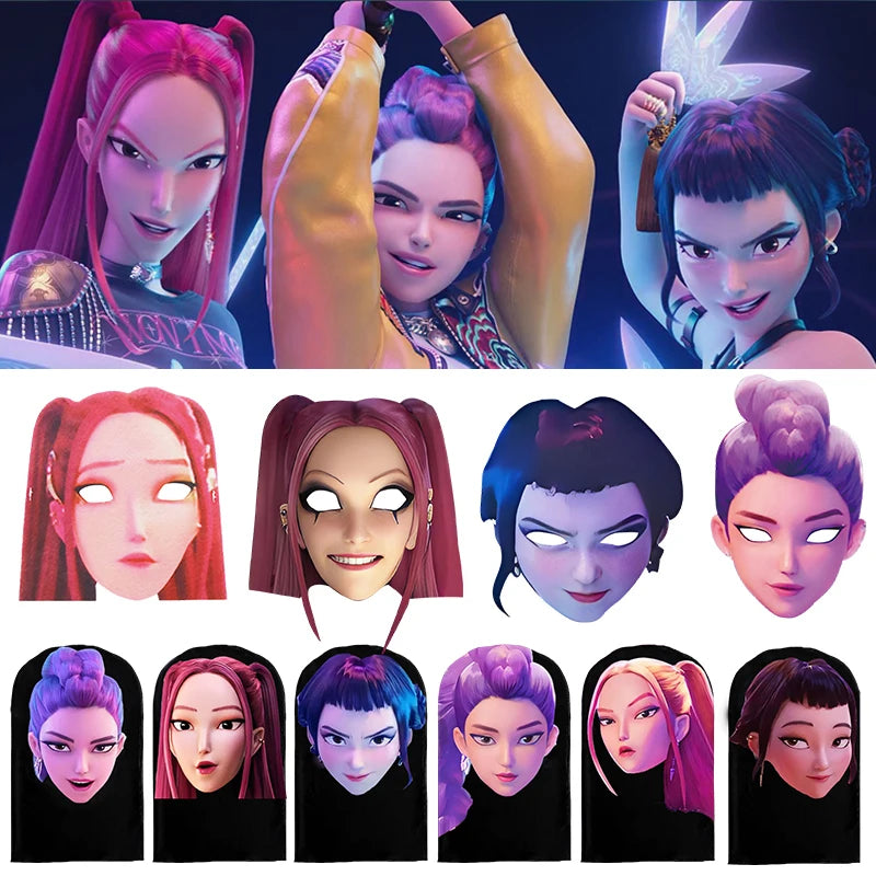 Anime Demon Hunter Face Mask Cartoon Rumi Zoey Mira Cosplay Mask Decoration Birthday Party Masks Role Play Props Costume Gifts