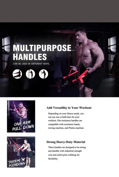 Triceps Lowering Rope Face Pull Handles Push Pull Down Cord For Biceps Back Shoulder Triceps Fitness Tension Rope Gym Accessory
