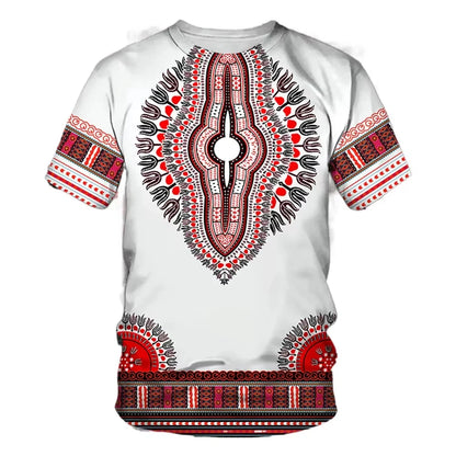 Summer New Men's African Ethnic Style Pattern 3D Print T-shirt Short Sleeve Tees Casual Harajuku Sports Oversized Unisex Tops