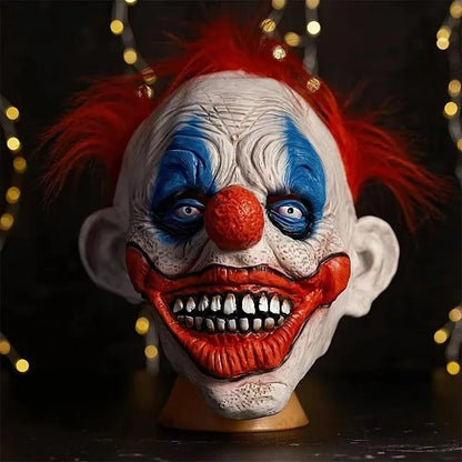 Halloween Funny Clown Head Cover Horror Party Cosplay Mask Dress Up Props Joker Latex Masks Park Haunted House Prank Helmet Prop