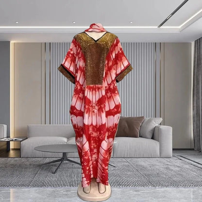 2025 New Afro Kaftan Dress for Women Long Sleeve off Shoulder Robe plus Size Fringe Detail Comfortable Beach Wear Summer