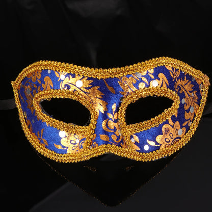 Men's Masquerade Mask Dark Blue Half Halloween Christmas Ball Prom Carnival Party Mask Venetian Costume Accessories