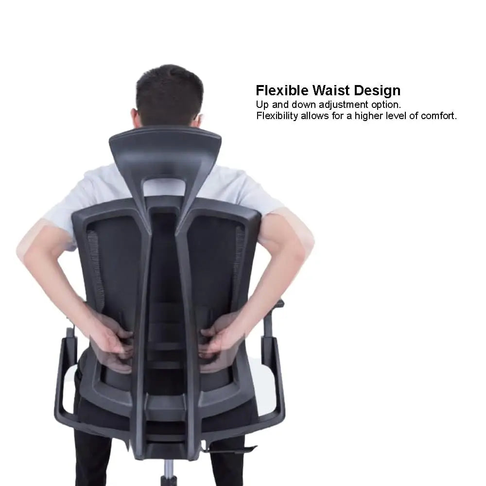 Ergo Plus Ergonomic Office Chair - Desk Chair, Mesh Computer Leatherette Headrest, Memory Foam Seat, and Smooth, Customized