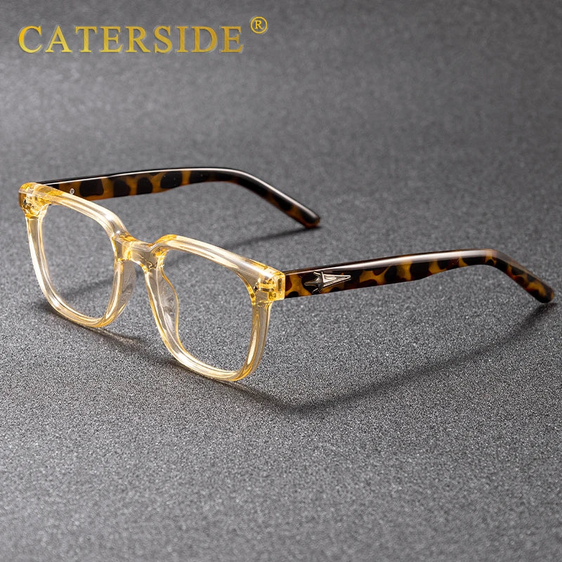 CATERSIDE Anti Blue Light Glasses Men Brand Design TR90 Square Frames Eyewear Women Business Minimalist Fashion Transparent Lens