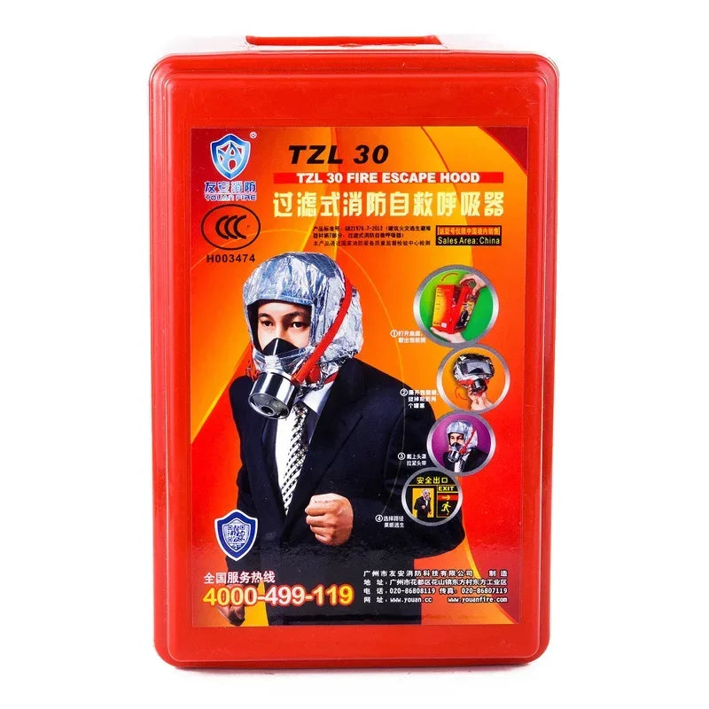 Fire Escape Mask Hotel Smoke Mask Tzl30 Filter Self-Rescue Re spirator Fire Escape Ma sk