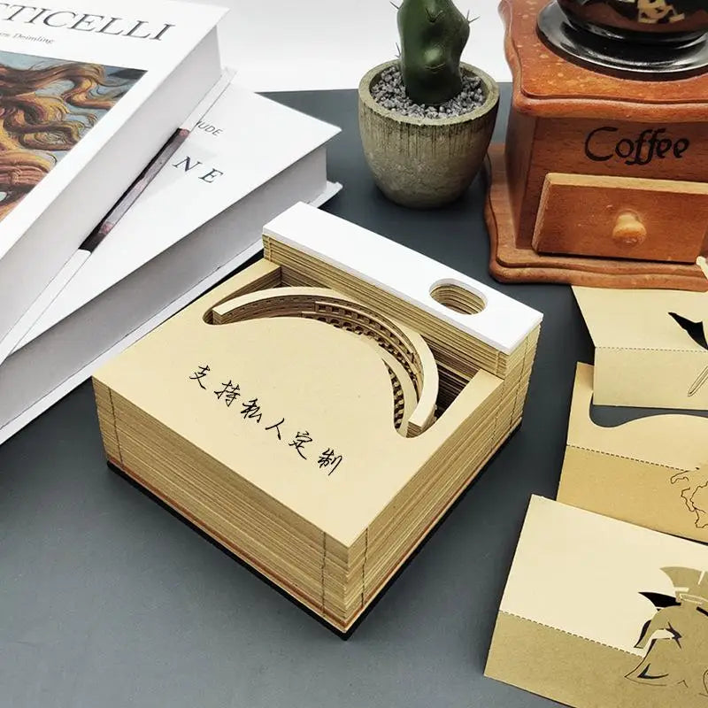 3D Stereoscopic Calendar Roman Colosseums Shape Weekly Calendar Tear-Away Paper Carving Art Memo Pad Offices Decor