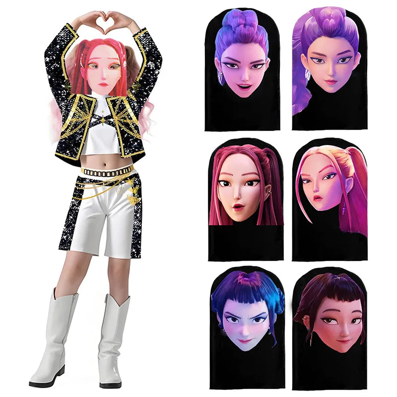 Anime Demon Hunter Face Mask Cartoon Rumi Zoey Mira Cosplay Mask Decoration Birthday Party Masks Role Play Props Costume Gifts