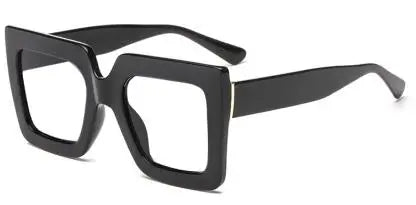 Farsightedness Glasses Transparent Computer Anti Blue Light Reading Glasses Men Women Two Tone Big Square Eyeglasses Frame Retro