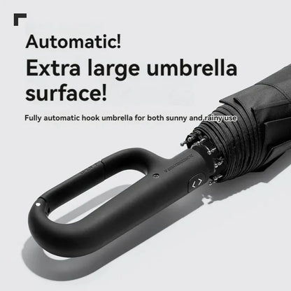 20 Rib Ring Buckle Automatic Folding Umbrella Extra Large Double UPF50+ Sunshade for Men Women