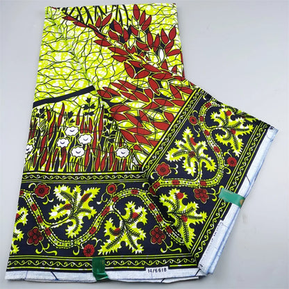 Dutch Hollandais Printed Fabric for African Classical Dress Veritable Real Wax Guaranteed 100% Cotton 6 Yards