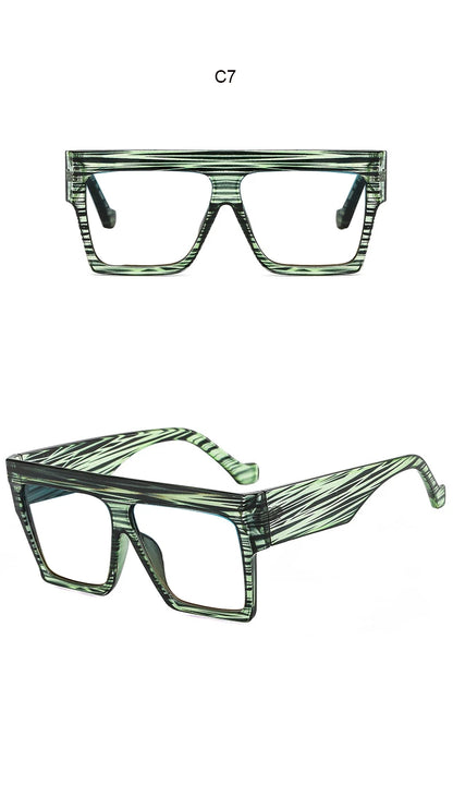 Fashion Designer Oversized Square Reading Glasses Women Men Large Frame Lady Elegant Eyeglasses Clear Anti Blue Light Vision +2