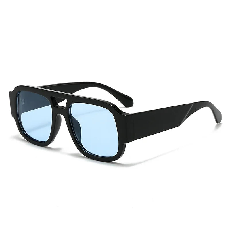 1-piece retro double-bridge fashion glasses, unisex, suitable for daily wear