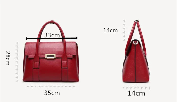 2024 New Genuine Leather Briefcase Women Handbags Large Capacity Ladies Fashion Cowhide Shoulder Messenger Bags Portable