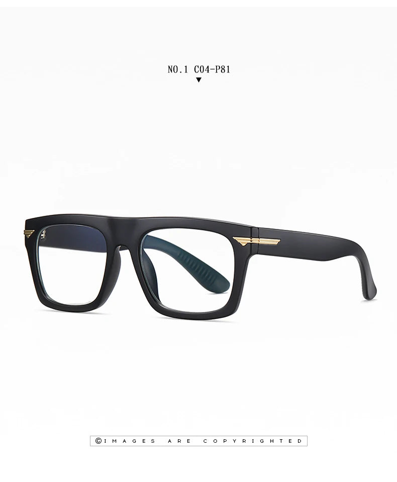 AUECMOI Vintage Men Square Glasses TR90 Frame Myopia Customizable Prescription Anti Blue Ray Optical Photochromic Eyeglasses