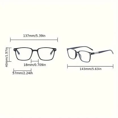 2pcs Classic Square Blue Light Blocking Reading Glasses, Comfortable And Stylish Presbyopic Glasses for Both Men And Women