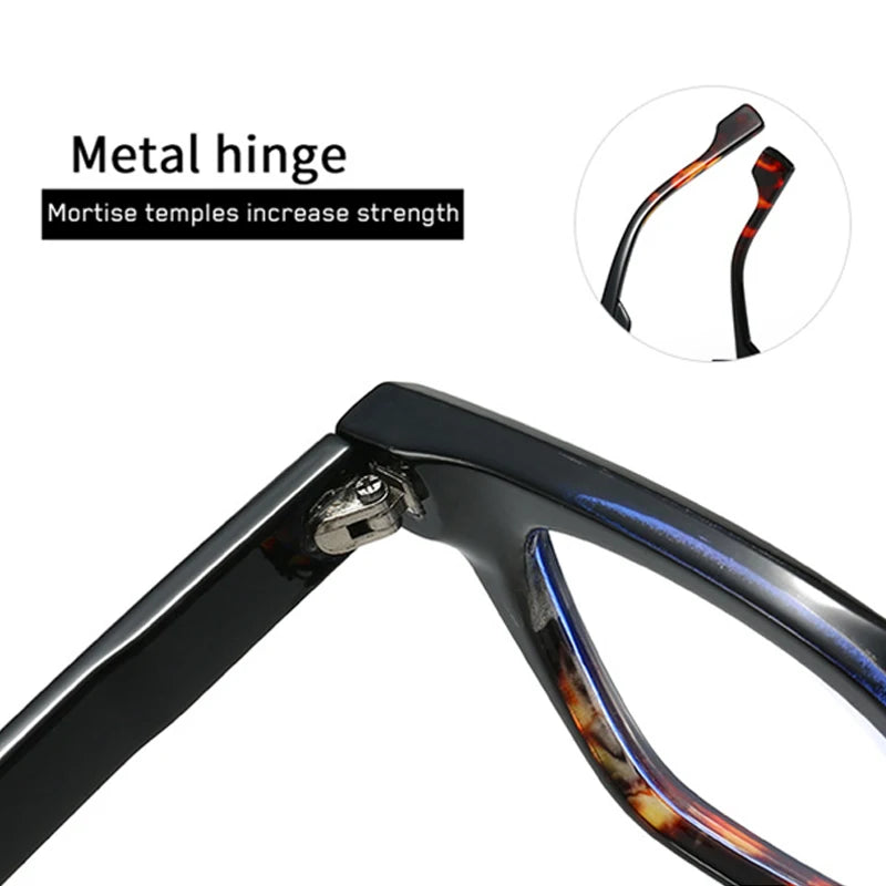 Stylish Square Frame Hyperopia Eyewear Men Anti Blue Light Reading Glasses Color Blocked Presbyopia Eyeglasses for Women