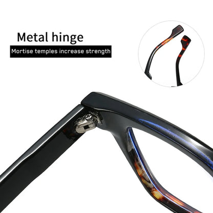 Stylish Square Frame Hyperopia Eyewear Men Anti Blue Light Reading Glasses Color Blocked Presbyopia Eyeglasses for Women