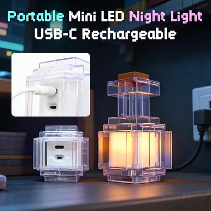 Rechargeable Night Light 7 Color Liquid Medicine Bottle Pixel Wind Peripheral Design Game Toy Bedroom Decoration Lamp Kids Gifts
