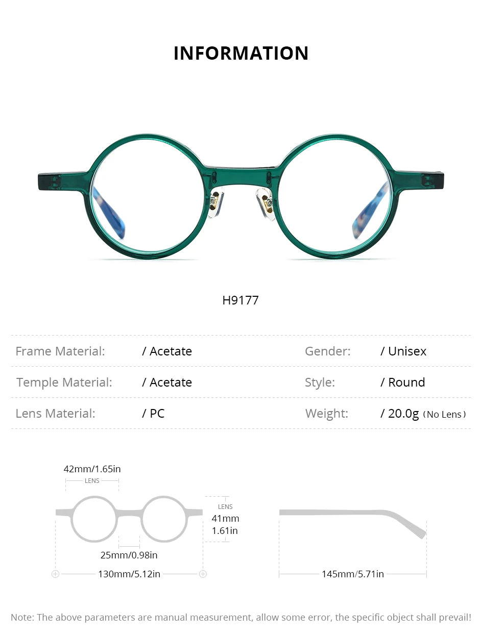 FONEX HEPIDEM Acetate Eyeglasses Frame Men 2025 New Small Round Brand Design Glasses Women Retro Vintage Eyewear Spectacles 9341