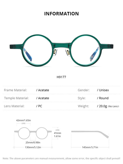 FONEX HEPIDEM Acetate Eyeglasses Frame Men 2025 New Small Round Brand Design Glasses Women Retro Vintage Eyewear Spectacles 9341