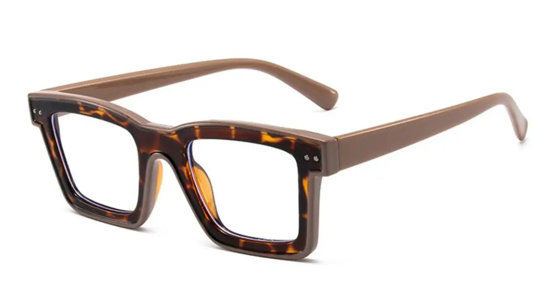 Retro Square Anti Blue Light Optical Glasses Frames Men Fashion Computer Prescription Eyeglasses Women TR90 Reading Glasses +2.5
